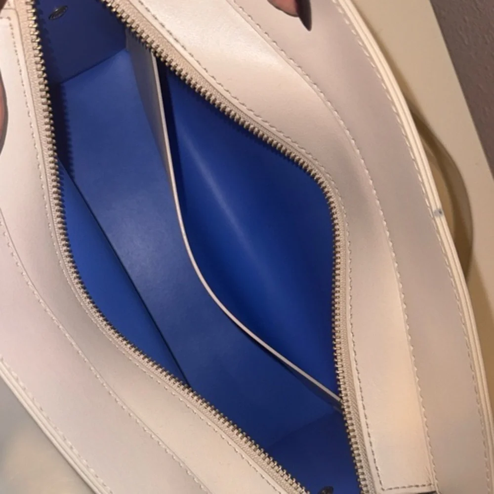 Kate Spade Arbour Hill Candace Leather Satchel Crossbody Pumice Blue Work Bag - Picture 6 of 11